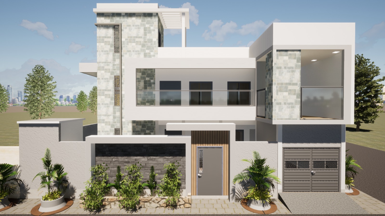 Maison moderne en construction à Bamako
